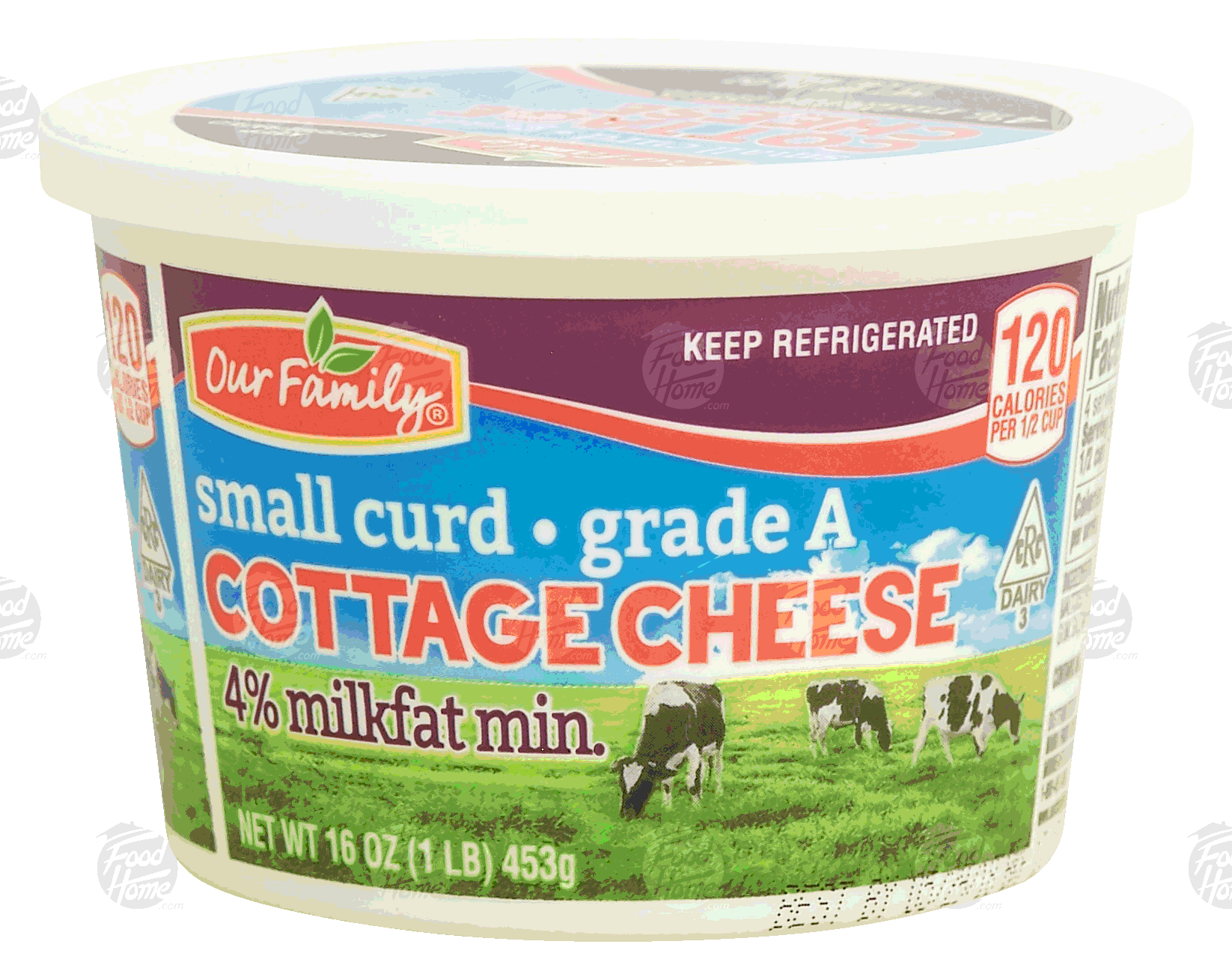 Our Family  cottage cheese, small curd, 4% milkfat Full-Size Picture